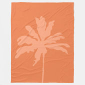 Orange Modern Summer Tropical Palm Tree Fleecedecke (Vorderseite)