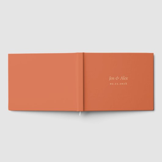 Orange Modern Wedding Guest Book Gästebuch (Voll)