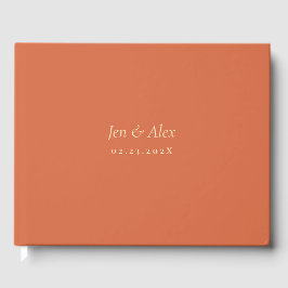 Orange Modern Wedding Guest Book Gästebuch