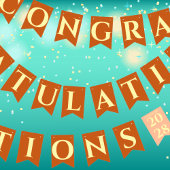 Orange moderne Abschlussfeier Gratulation Wimpelkette