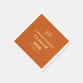 Orange Moderne Abschlussfeier Gratulationsparty Serviette (Ecke)