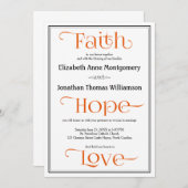 Orange Moderne Christliche Hochzeitseinladungen Einladung (Vorne/Hinten)