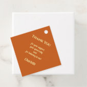 Orange Moderne Foto-Abschlussfeier Danke Geschenkanhänger (Beispiel)