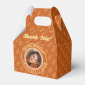 Orange Moderne Foto-Abschlussfeier Geschenkschachtel (Rückseite)