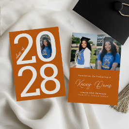 Orange Moderne Klasse Jahr und Foto Abschluss Ankündigung