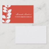 Orange moderne Laub-Telefonkarten Telefonnummerkarte (Vorne/Hinten)