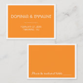 Orange Moderne Minimalistische Hochzeitsstipps-Pla Platzkarte (Vorne/Hinten)