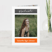 Orange Moderner Block 5-Foto-Abschluss Einladung (Vorderseite)