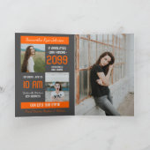 Orange Moderner Block 5-Foto-Abschluss Einladung (Innenseite)