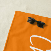 Orange Moderner Individuelle Name Strandtuch (Beispiel)