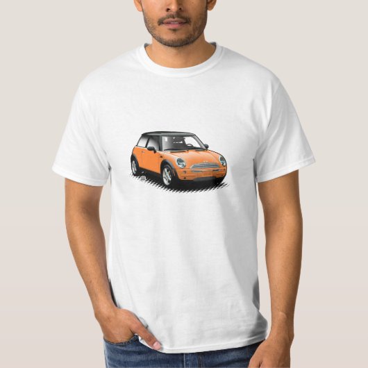 Orange moderner Miniauto-T - Shirt (Vorderseite)