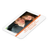 Orange Modernes Foto speichert das Datumsfenster Magnet (Linke Seite)