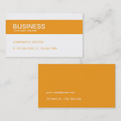 Orange modernes stilvolles nobles schlichtes visitenkarte (Vorne/Hinten)