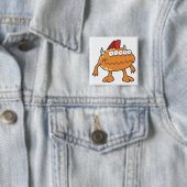 orange Mohawk-Monster viele Augen Button (Beispiel)