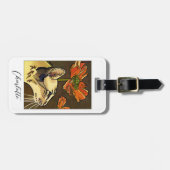 Orange Mohn Oriental Cat Custom Gepäckanhänger (Vorderseite horizontal)