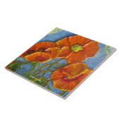 Orange Mohnblumen-Fliese Fliese (Seite)