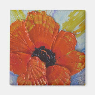 Orange Mohnblumen-Magnet Magnet