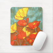 Orange Mohnblumen Mousepad (Mit Mouse)