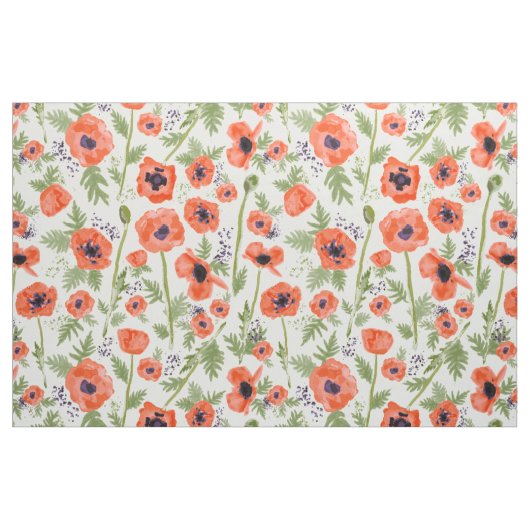 Orange-Mohnblumen-Muster, gestrichen Stoff (Yard (91,4 cm))