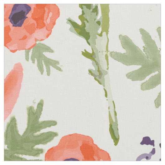 Orange-Mohnblumen-Muster, gestrichen Stoff (Nahaufnahme)