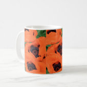 Orange Mohnblumen-Tasse Kaffeetasse (Vorderseite Links)
