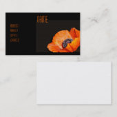 Orange Mohnblumen-Visitenkarte Visitenkarte (Vorne/Hinten)