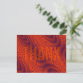 Orange Moiré Stripes Optische Illusion Modernes TH Feiertagspostkarte (Stehend Vorderseite)