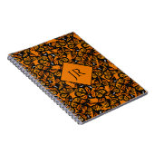Orange Monarch Butterfliegen Sommernatur Monogramm Notizblock (Rechte Seite)