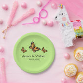 Orange Monarch Butterflies Hochzeit Pappteller (Party)