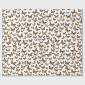 Orange Monarch Butterflies Pattern Geschenkpapier (Flach)