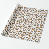 Orange Monarch Butterflies Pattern Geschenkpapier (Ungerollt)