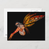 Orange Monarch Butterfly 3D Pixie - Fairy 2 Postkarte (Vorne/Hinten)