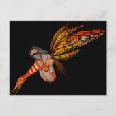 Orange Monarch Butterfly 3D Pixie - Fairy 2 Postkarte (Vorderseite)