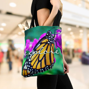 Orange Monarch Butterfly Entdecken Sie Script Mode Tasche