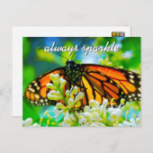 Orange Monarch Butterfly Foto immer funkeln Postkarte (Vorne/Hinten)