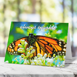 Orange Monarch Butterfly Fotografie immer funkeln Karte