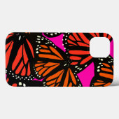 Orange Monarch Butterfly Handy Case rosa Schwarz (Rückseite (Horizontal))
