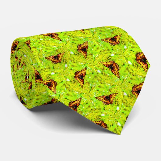 Orange Monarch Butterfly Krawatte (Gerollt)