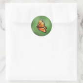 Orange Monarch Cartoons Butterfly Runder Aufkleber (Tasche)