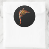 Orange Monarch Pixie Butterfly Fairy 2 - Runder Aufkleber (Tasche)