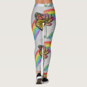 Orange Monarch Rainbow Aquarellfarben Leggings (Rückseite)