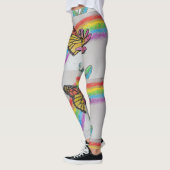 Orange Monarch Rainbow Aquarellfarben Leggings (Links)