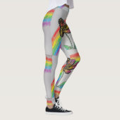 Orange Monarch Rainbow Aquarellfarben Leggings (Rechts)