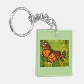 Orange Monarch Schlüsselanhänger (Vorderseite links)