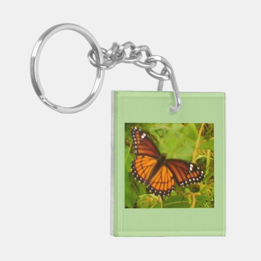 Orange Monarch Schlüsselanhänger (Vorderseite links)