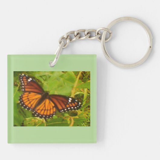 Orange Monarch Schlüsselanhänger (Rückseite)