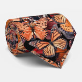 Orange Monarchs Butterflies Krawatte (Gerollt)
