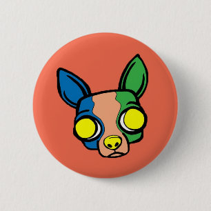 Orange Mönch-Welpen-Knopf Button