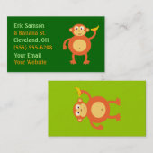 Orange Monkey Business Cards Visitenkarte (Vorne/Hinten)