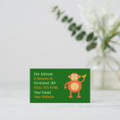 Orange Monkey Business Cards Visitenkarte (Stehend Vorderseite)